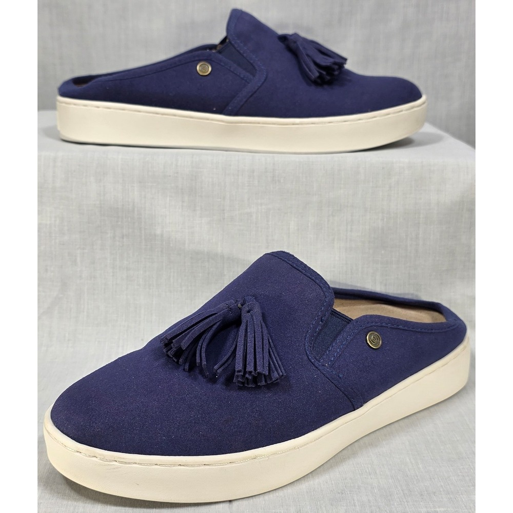 Spenco Women's Navy Blue Tassel Mule Sneakers Slip On Platform Shoes Size 8 - Picture 6 of 10